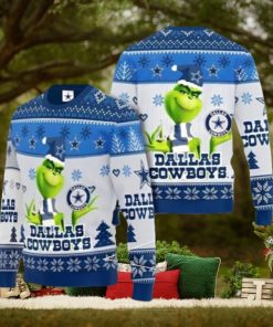 Grinch Dallas Cowboys Ugly Christmas Sweater Xmas 3D Printed Christmas Sweater Gift