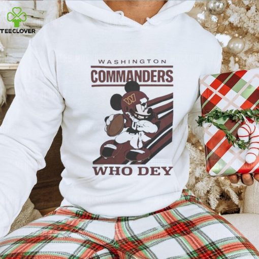 Mickey Mouse Nfl Washington Commanders Football Player Who Dey Slogan Shirt