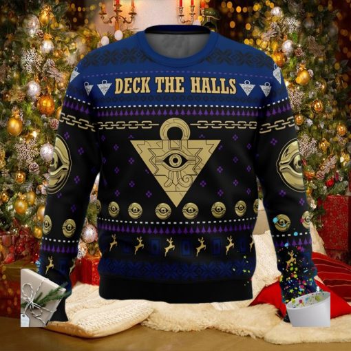 Yu Gi Oh Millennium Eye Deck The Halls Ugly Christmas Sweater