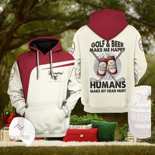 Yuengling Golf And Beer Make Me Happy Humans Make My Head Hurt Pullover Hoodie