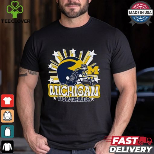 Image One Men’s Michigan Wolverines Grey Helmet Star T Shirt