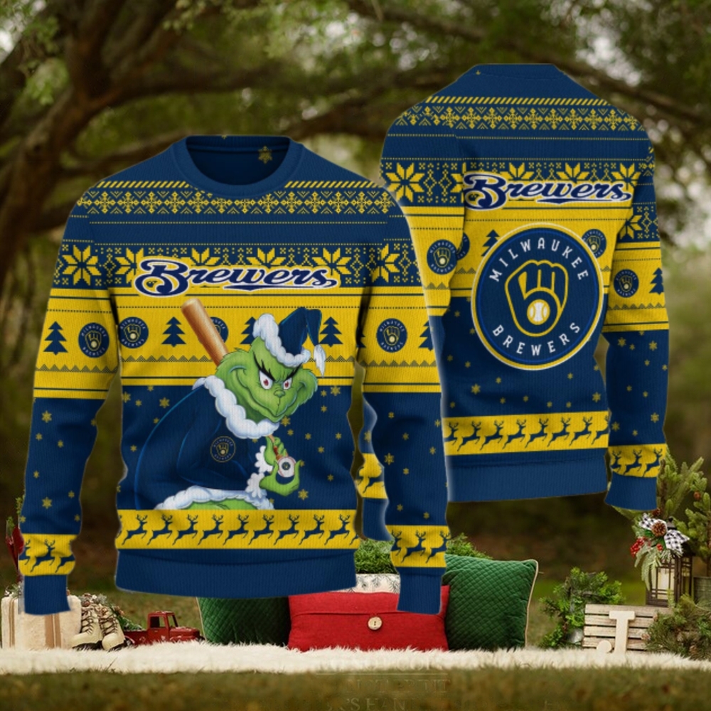 Milwaukee Brewers Grinch Christmas Ugly Sweater Milwaukee Brewers Grinch Christmas Ugly Sweater