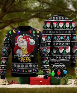 It Is The Most Wonderful Time For A Beer Ugly Christmas Sweater 3D Printed Men And Women Holiday Gift