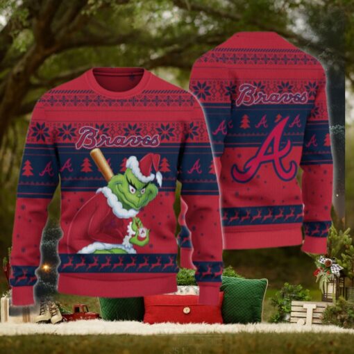 Atlanta Braves Grinch Christmas Ugly Sweater