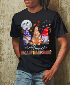 Halloween Thanksgiving Christmas Happy HalloThanksMas Gnomes T Shirt