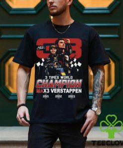 Max Verstappen 3 Times World Champion T Shirt