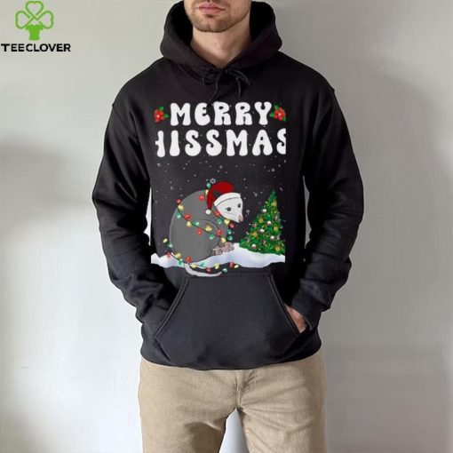 Merry Hissmas Opposum Christmas Santa Hat Funny Xmas Unisex Shirt