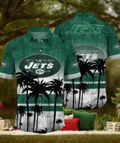 New York Jets Logo Coconut Tropical Hawaiian Shirt Beach Gift For Fans