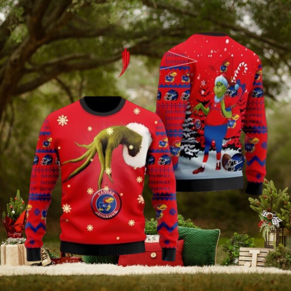 Kansas Jayhawks Team GrinchUgly Christmas Sweater Cute Christmas Gift