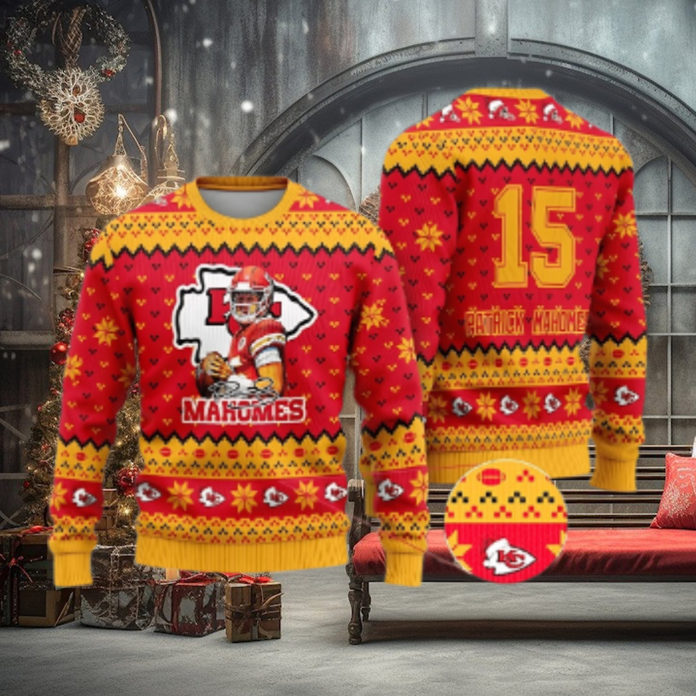 Patrick Mahomes 15 Ugly Christmas Sweater Patrick Mahomes 15 Ugly Christmas Sweater