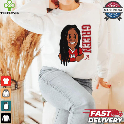 Zaay Green Alabama Crimson Tide cartoon shirt