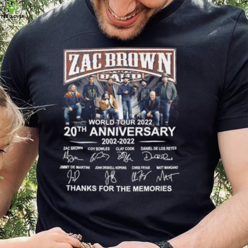 Zac Brown Band World Tour 2022 20th Anniversary Thank You For The Memories Signatures Shirt