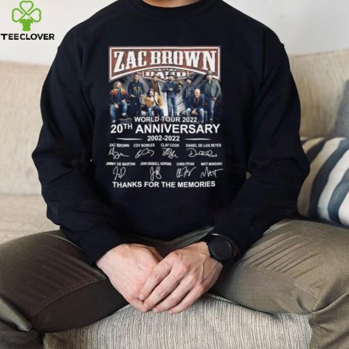 Zac Brown Band World Tour 2022 20th Anniversary Thank You For The Memories Signatures Shirt