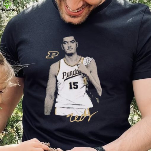 Zach Edey signature portrait shirt