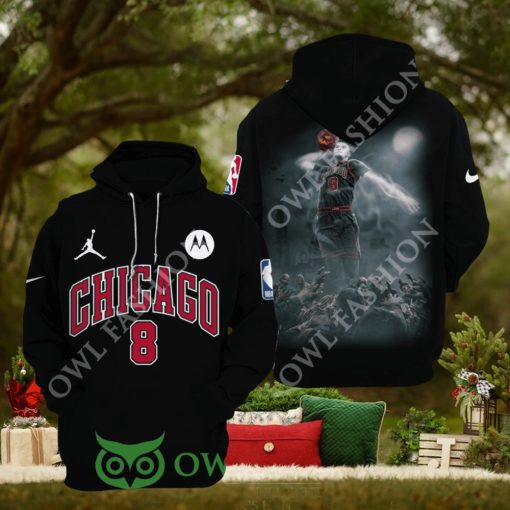 Zach LaVine Chicago Bulls 8 Black printed Hoodie 3D