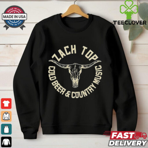 Zach Top cold beer and country music shirt