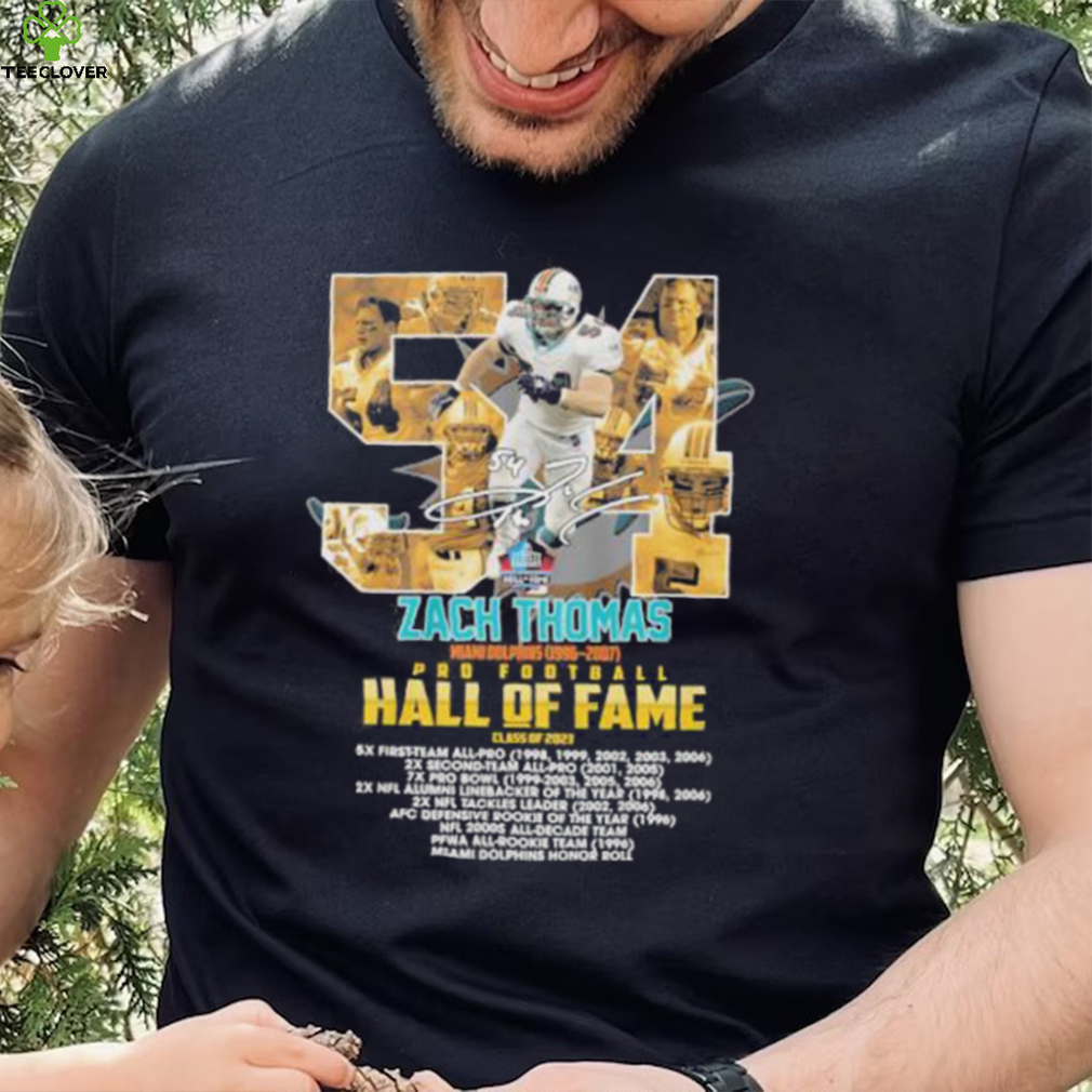 Zack Thomas Miami Dolphins 1996 2007 Pro football Hall of Fame 54 signature shirt