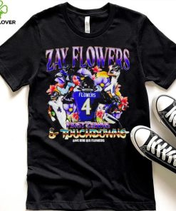 Zay Flowers Baltimore Ravens first downs and touchdowns give him flowers vintage shirt