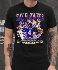 Zay Flowers Baltimore Ravens first downs and touchdowns give him flowers vintage hoodie, sweater, longsleeve, shirt v-neck, t-shirt