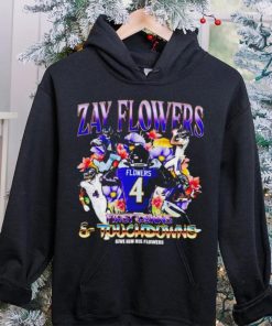 Zay Flowers Baltimore Ravens first downs and touchdowns give him flowers vintage hoodie, sweater, longsleeve, shirt v-neck, t-shirt