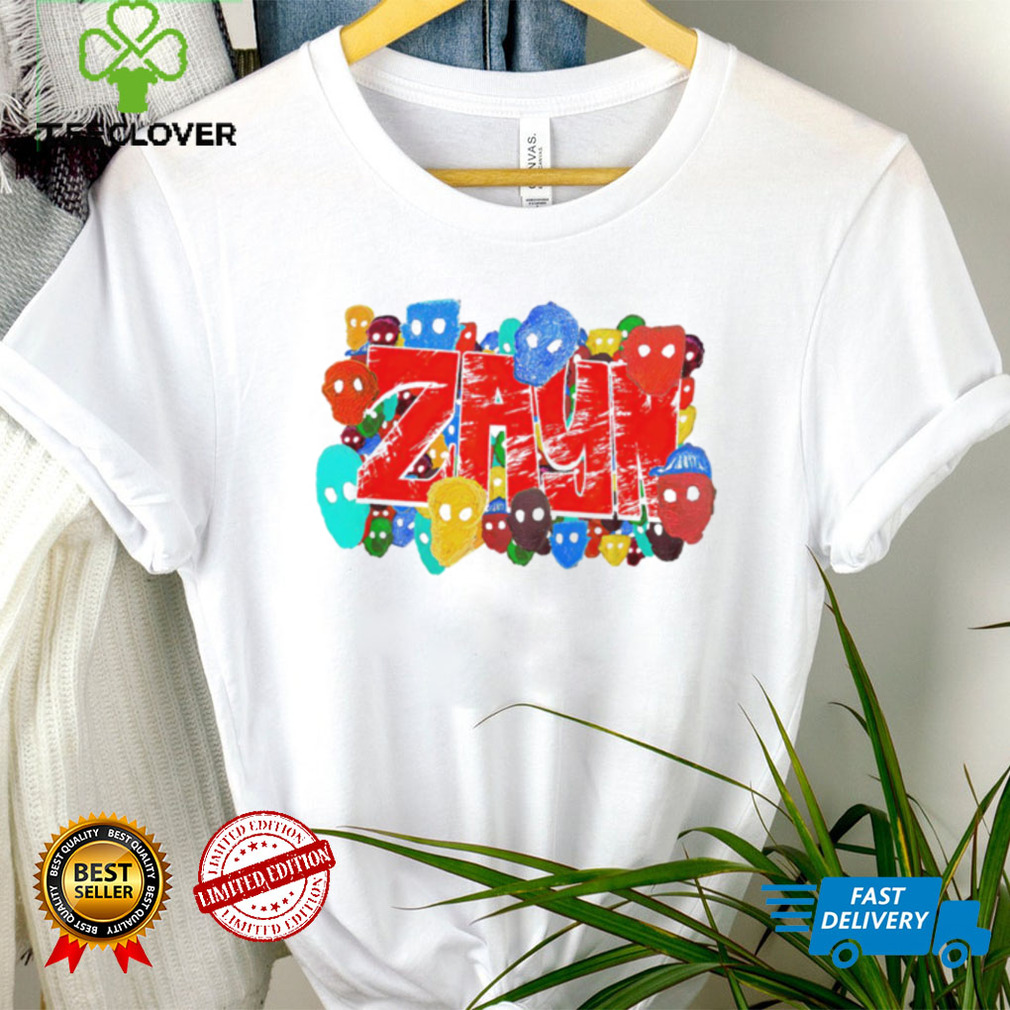 Zayn Malik NIL faces colorful logo shirt