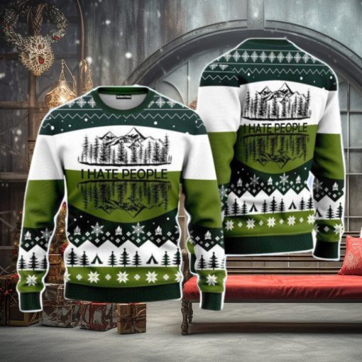 Camping I Hate People Christmas Unisex Ugly Sweater