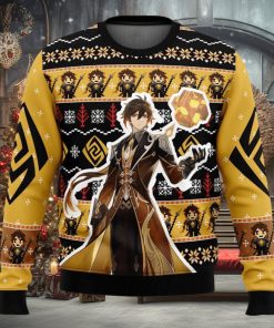 Zhongli Genshin Impact Ugly Christmas Sweater