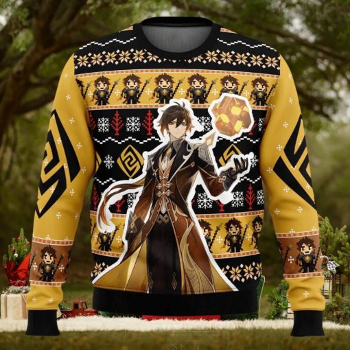 Zhongli Genshin Impact Ugly Christmas Sweater