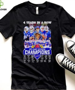 Buffalo Bills 4 years in a row 2023 AFC East Division Champions signatures hoodie, sweater, longsleeve, shirt v-neck, t-shirt