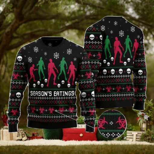 Zoombie Season Eatings Family Gift Ugly Christmas Sweater