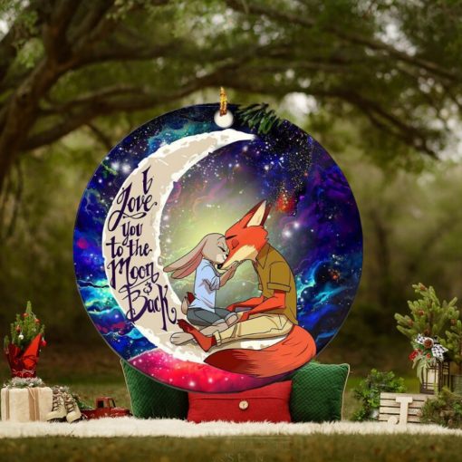 Zootopia Fox Couple Love You To The Moon And Back Galaxy Personalized Christmas Decorations Ornament 2023