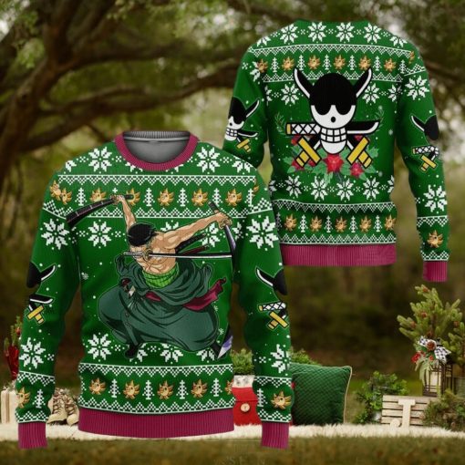 Zoro Anime Xmas Gift One Piece Ugly Sweater