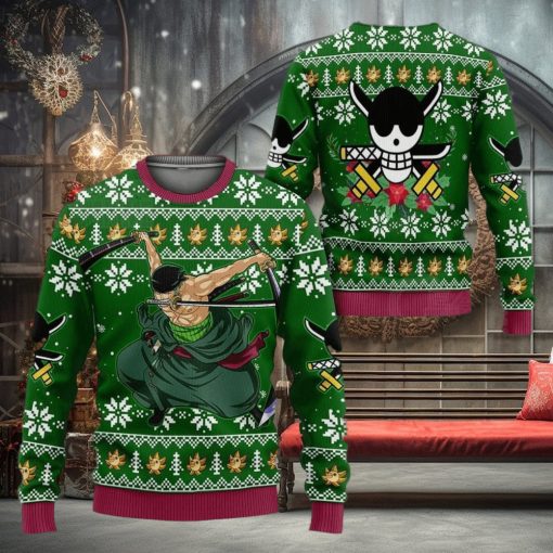Zoro Anime Xmas Gift One Piece Ugly Sweater