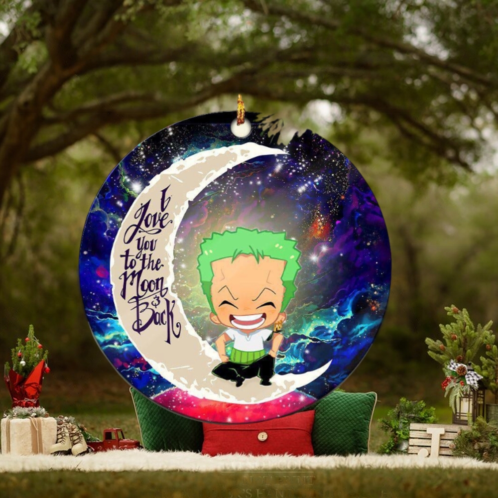 Zoro One Piece Love You To The Moon And Back Custom Name 2023 Christmas Tree Decorations Ornament Zoro One Piece Love You To The Moon And Back Custom Name 2023 Christmas Tree Decorations Ornament