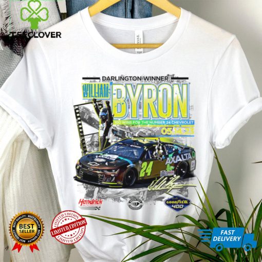 William Byron Checkered Flag Sports 2023 Goodyear 400 Race Winner signature shirt