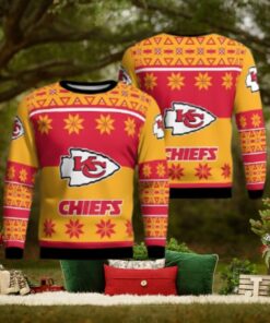 Kansas City Chiefs Logo Big Snowflake Pattern Ugly Christmas Sweater