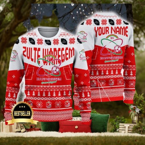 Zulte Waregem Ugly Christmas Sweater Logo Custom Name Gift Fans