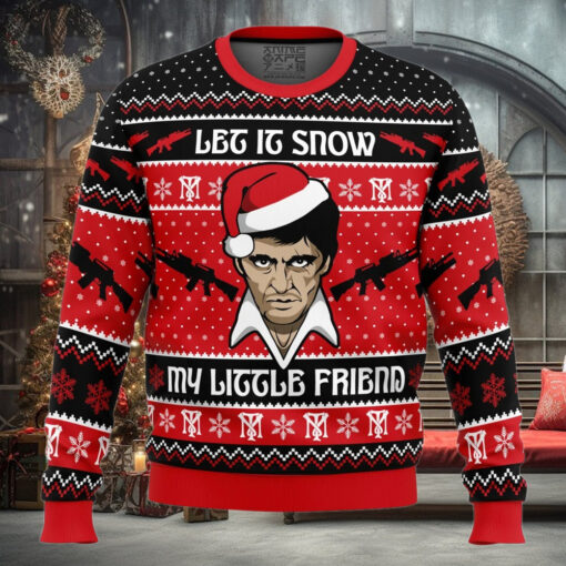 Let It Snow Scarface Ugly Christmas Sweater