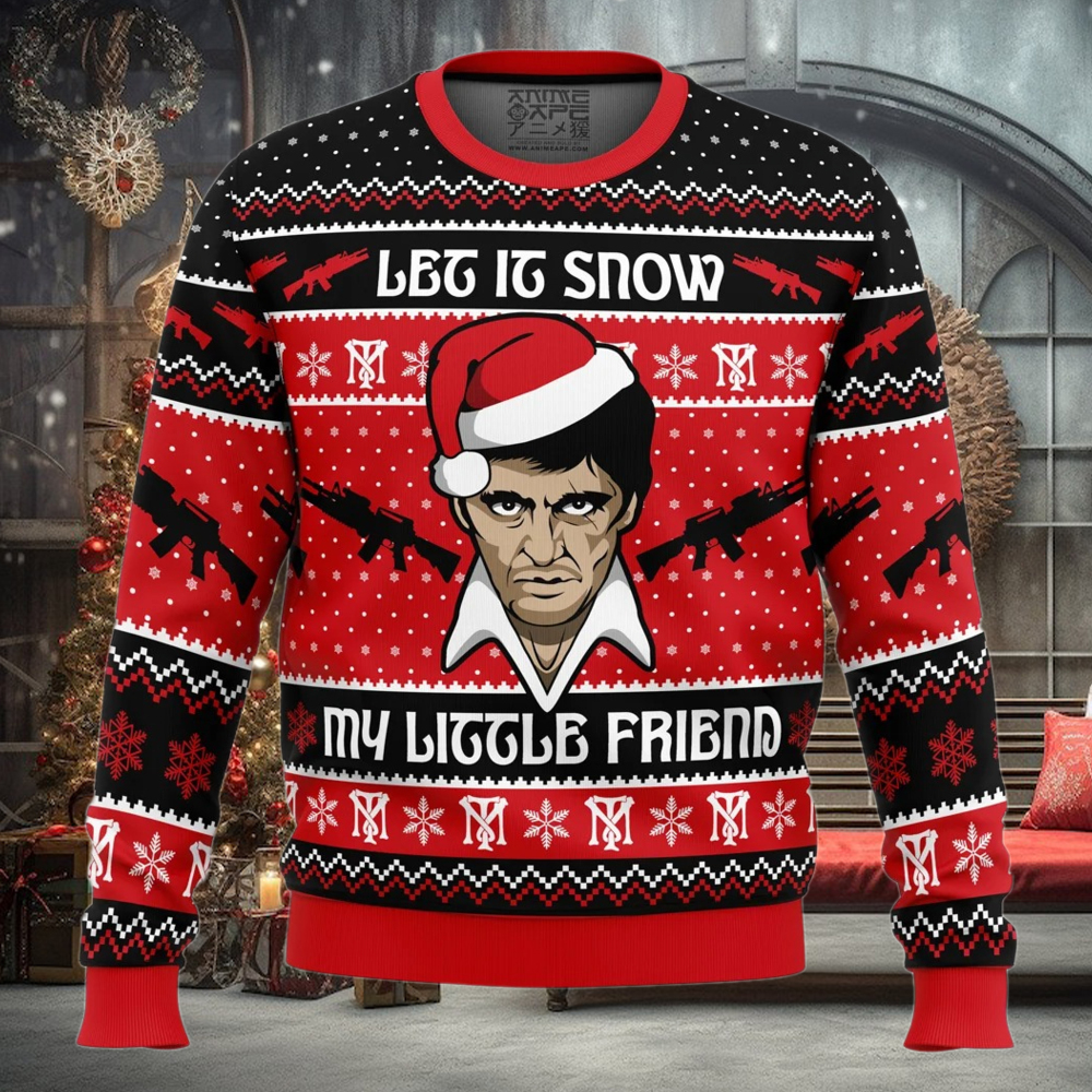 Let It Snow Scarface Ugly Christmas Sweater Let It Snow Scarface Ugly Christmas Sweater
