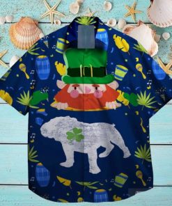 a dog and shamrocks st patrick day hawaiian shirt