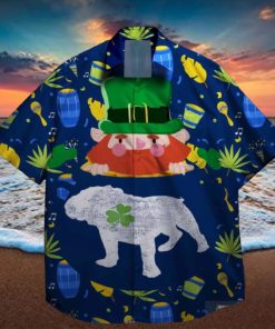 a dog and shamrocks st patrick day hawaiian shirt