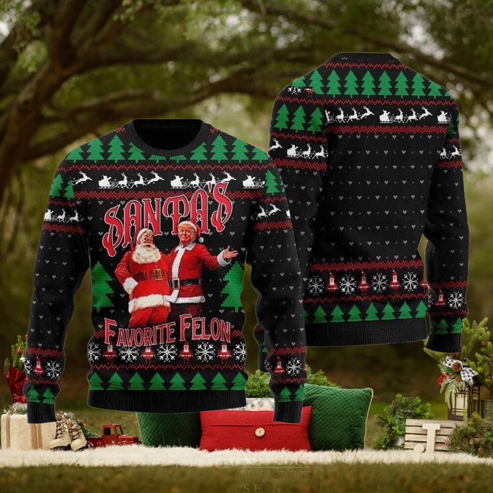 Santa’s Favorite Felon Trump Ugly Christmas Sweater Santa’s Favorite Felon Trump Ugly Christmas Sweater