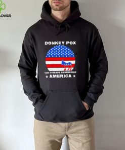 Sarcastic Donkey Pox the disease destroying America anti Joe Biden 2022 hoodie, sweater, longsleeve, shirt v-neck, t-shirt