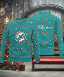 Miami Dolphins Christmas Pine Tree Patterns Pattern Knitted Ugly Christmas Sweater AOP Gift For Men And Women