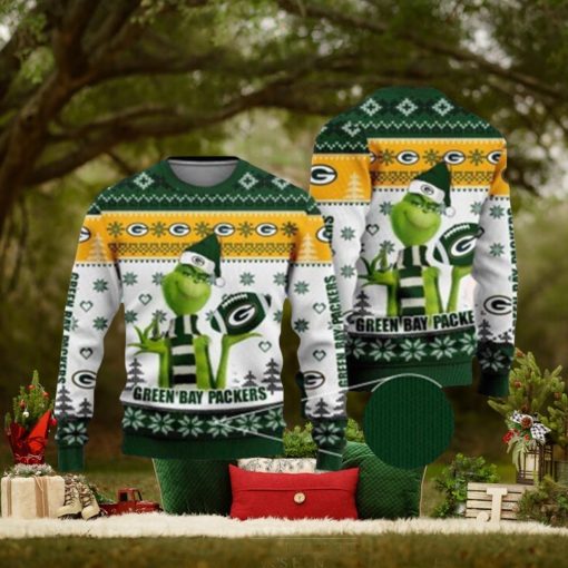 Grinch Green Bay Packers Ugly Christmas Sweater Xmas 3D Printed Christmas Sweater Gift