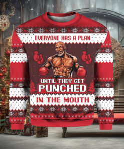 Mike Tyson Everyone Has A Plan Until They Get Punched in the Mouth Ugly Christmas Sweater
