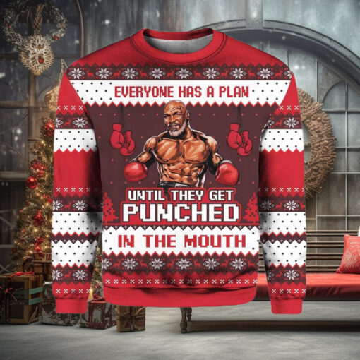 Mike Tyson Everyone Has A Plan Until They Get Punched in the Mouth Ugly Christmas Sweater