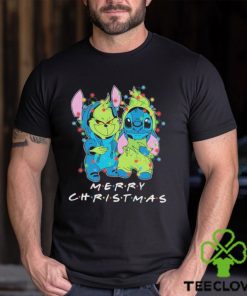 Baby Grinch and baby Stitch merry christmas light shirt 2 Baby Grinch and baby Stitch merry christmas light shirt