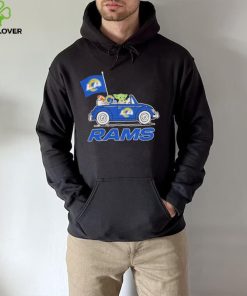 aby Yoda Drive A Car Los Angeles Rams Football Flag Logo Shirt