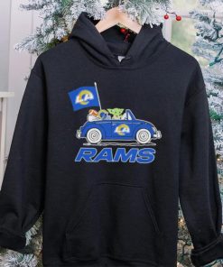 aby Yoda Drive A Car Los Angeles Rams Football Flag Logo Shirt